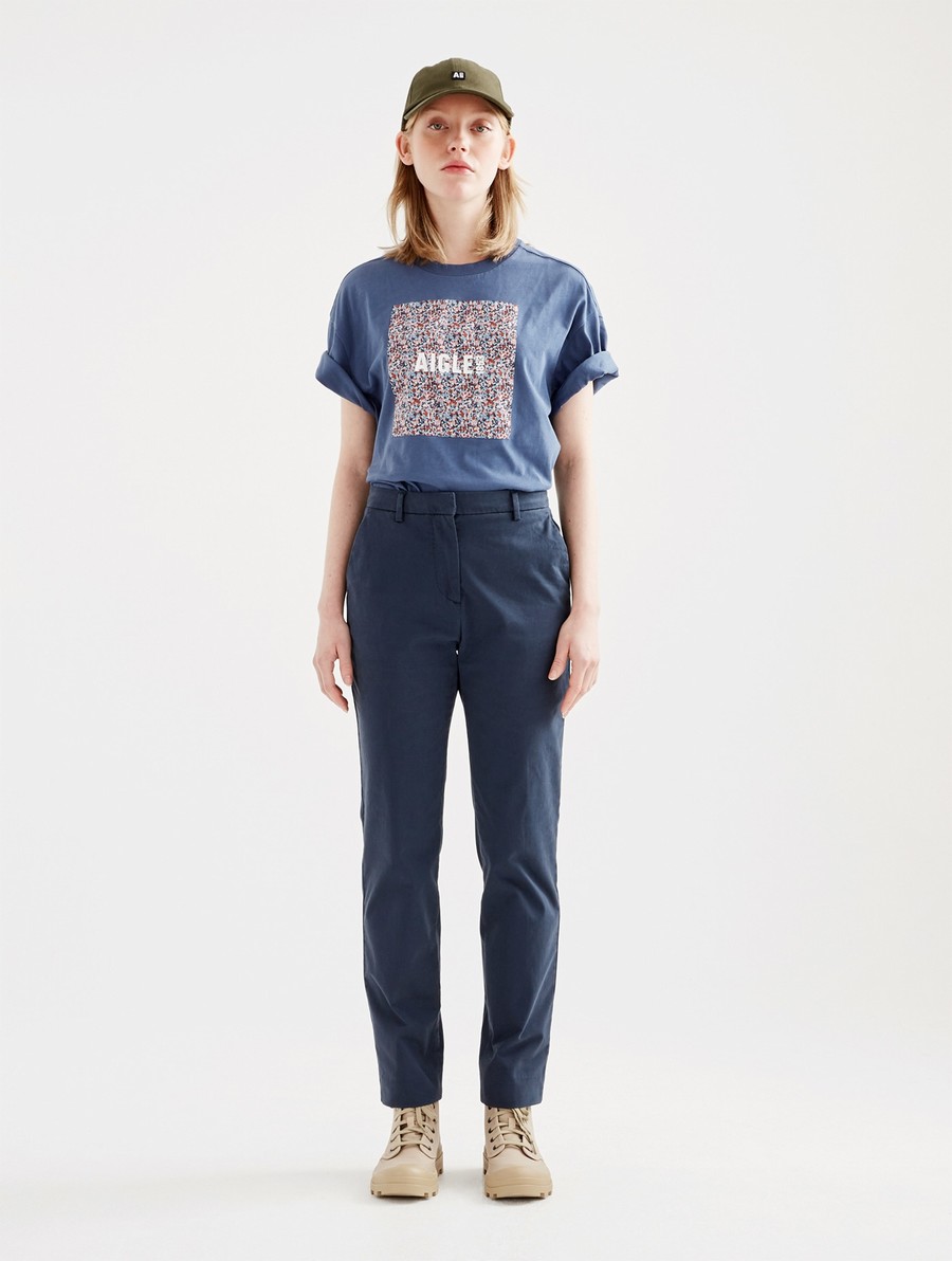 Aigle 7/8 Rechtdoor Chino Broek Dames Donkerblauw | VJ882