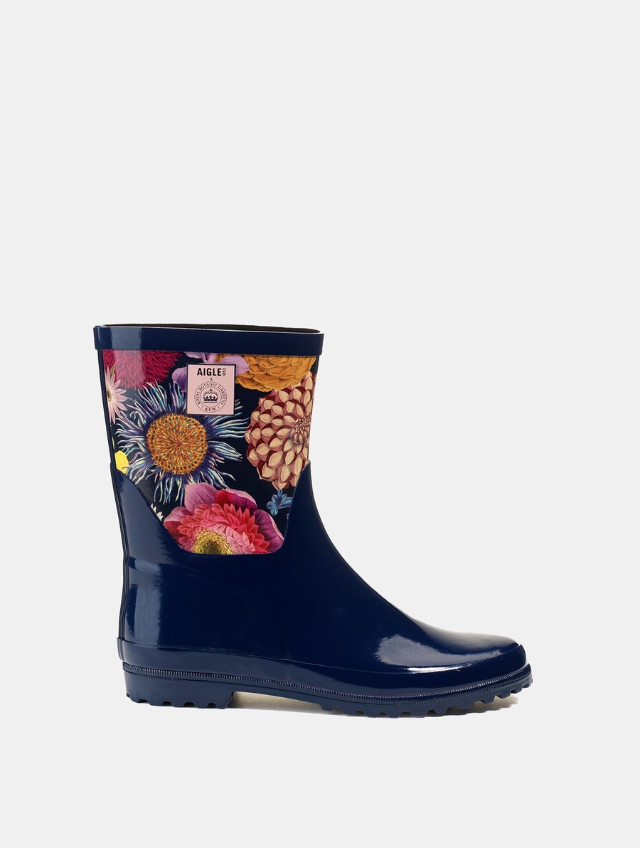 Aigle Ankle Printed Regenlaarzen Dames Donkerblauw | VH837