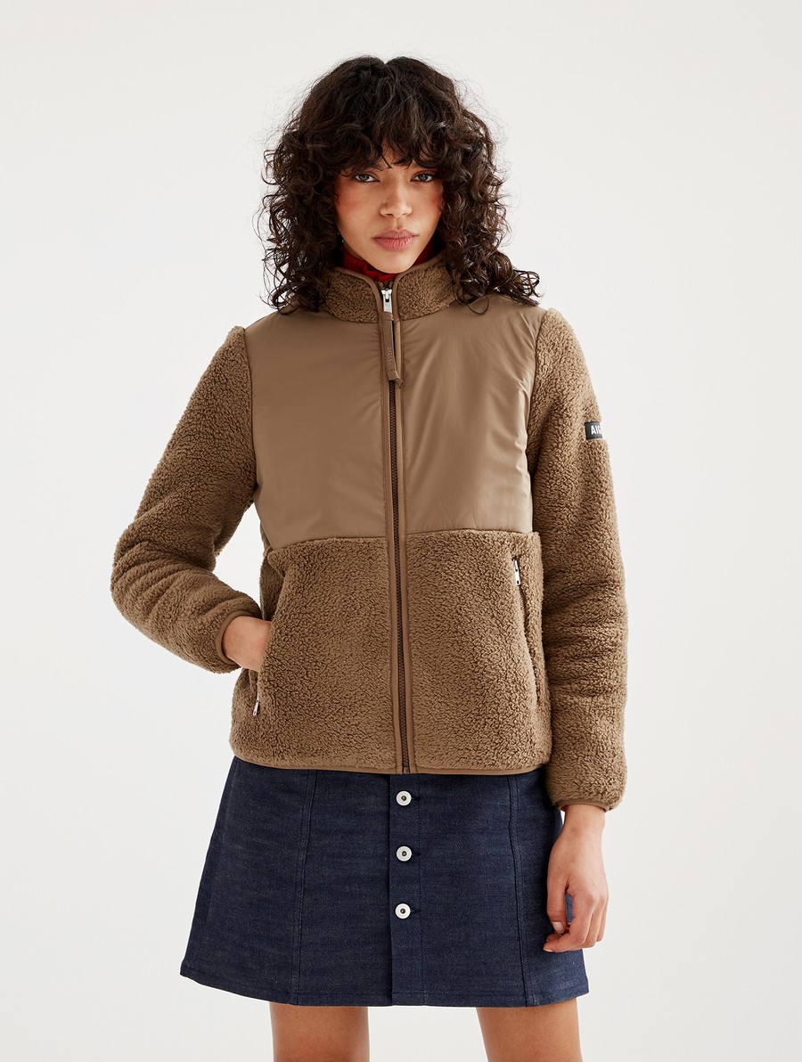 Aigle Cosy Sherpa Full Zip Fleece Jassen Dames Bruin | CX756