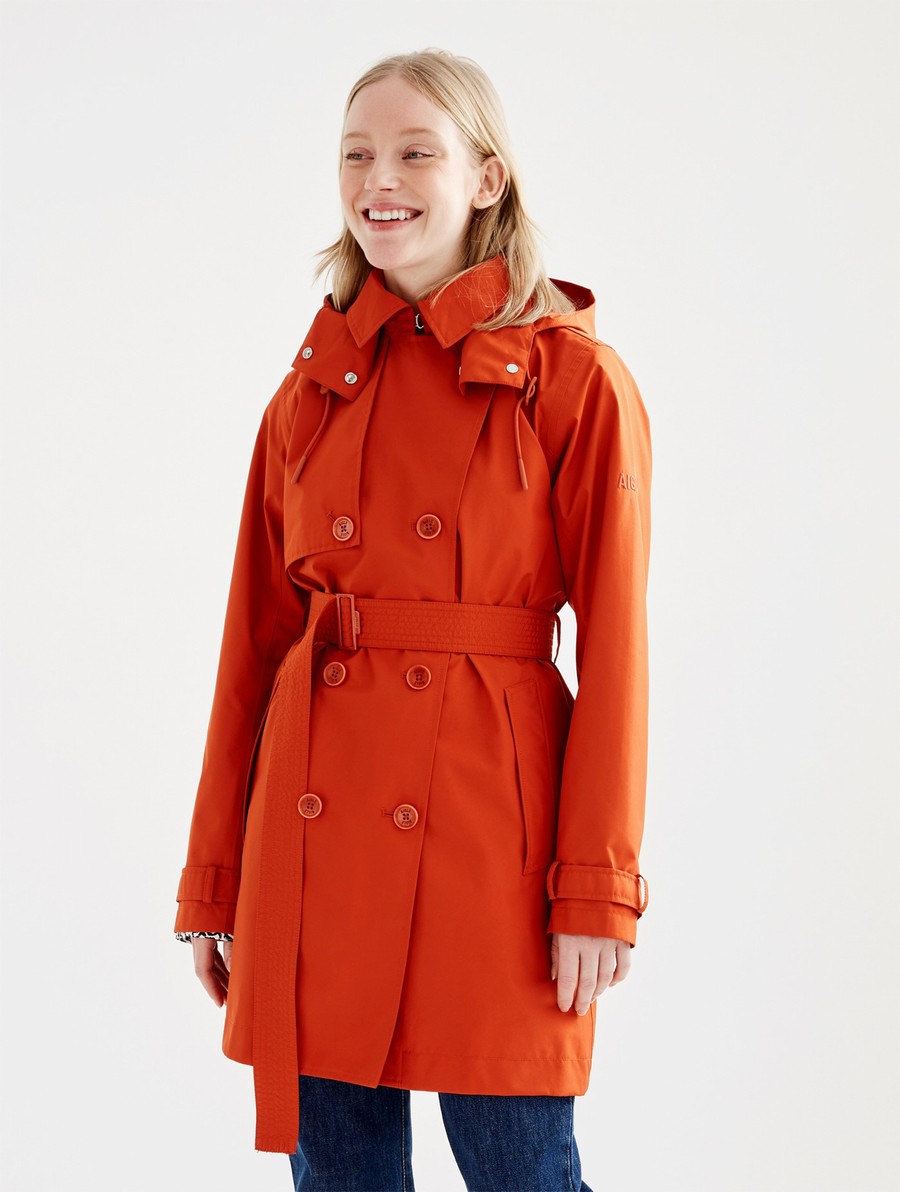 Aigle Detachable Hood Kort Gore-tex Trenchcoat Dames Oranje | DL712