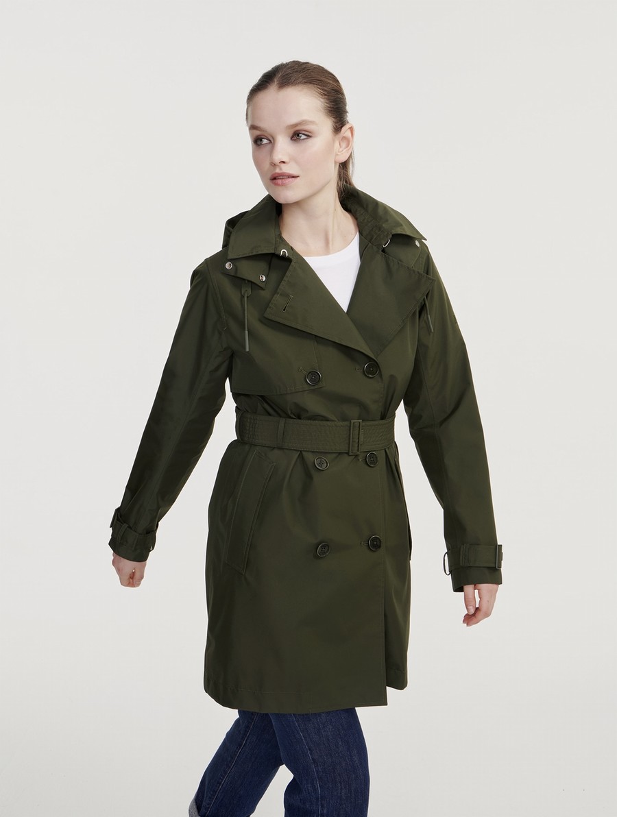 Aigle Detachable Hood Kort Gore-tex Trenchcoat Dames Groen | WZ783