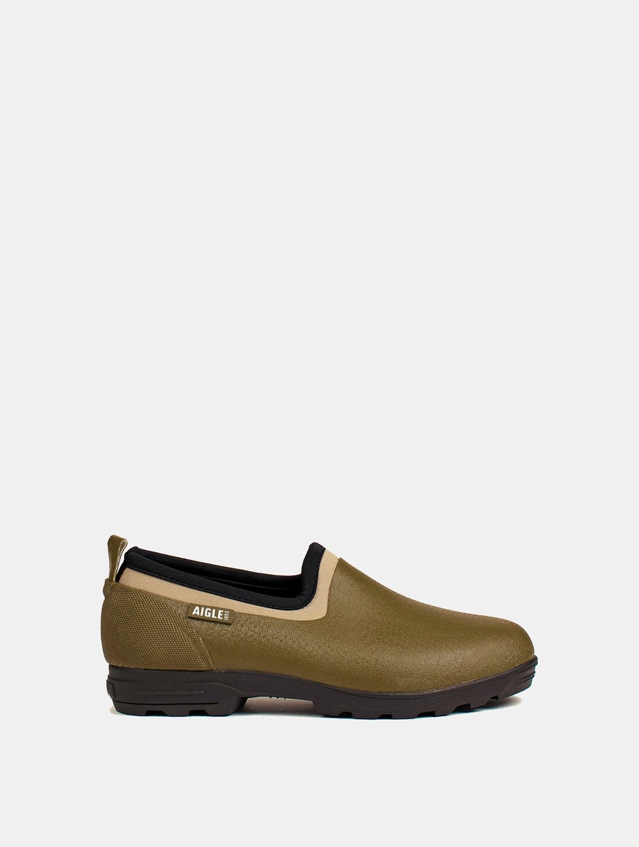 Aigle Dual-material Closed Slip On Heren Olijfgroen | KJ286