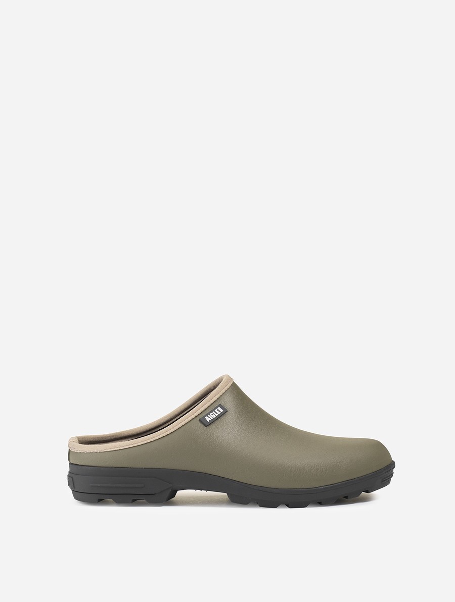 Aigle Dual-material Open Klompen Heren Olijfgroen | YT255