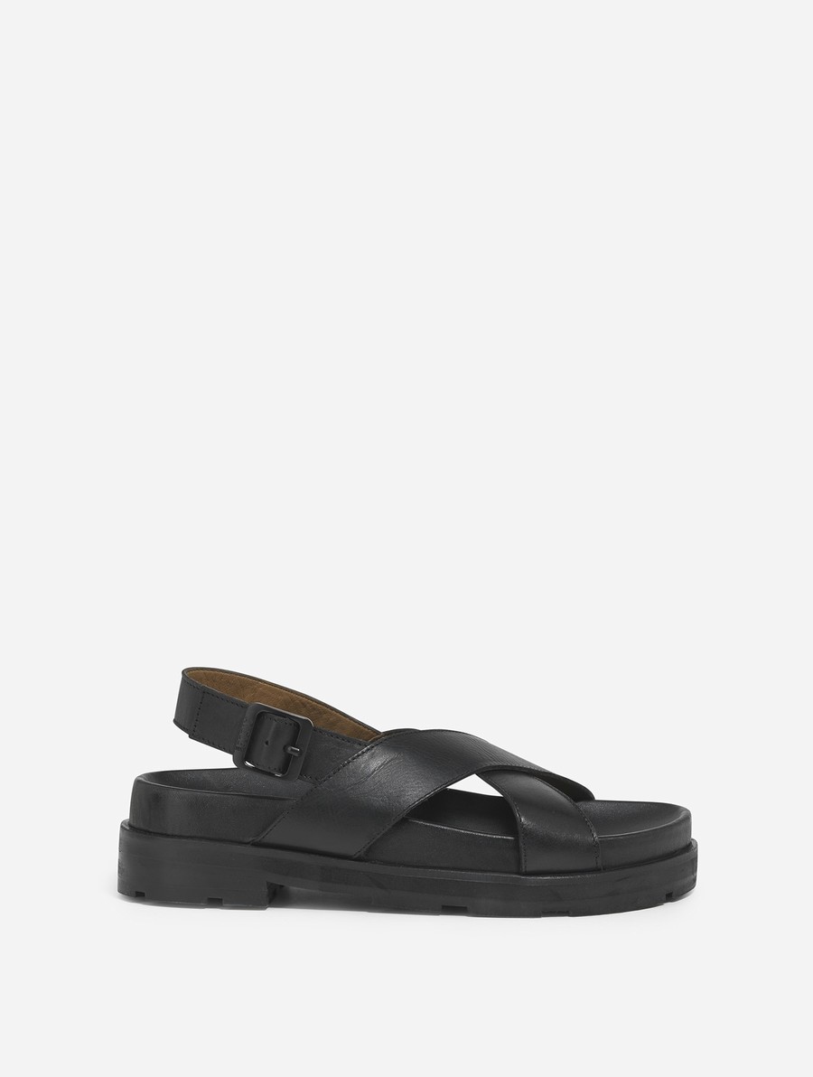 Aigle Elegant Leren Sandalen Dames Zwart | KS992