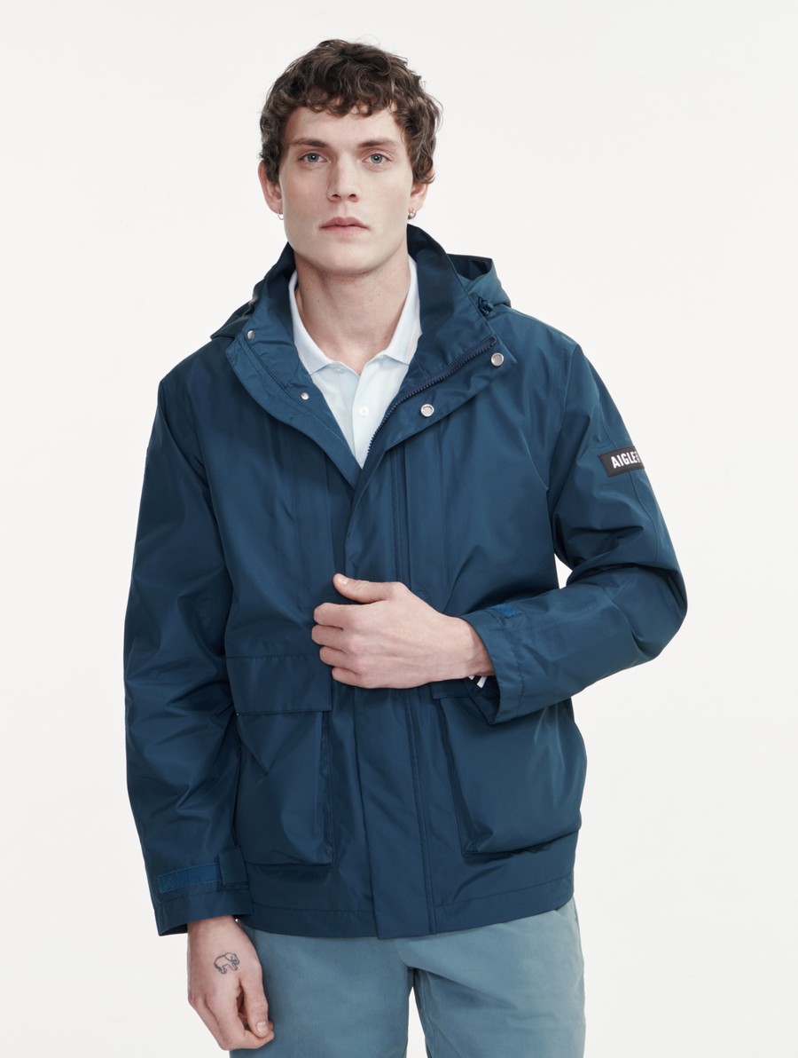 Aigle Gore-tex Kort Detach Hood Parka Heren Turquoise | RT859