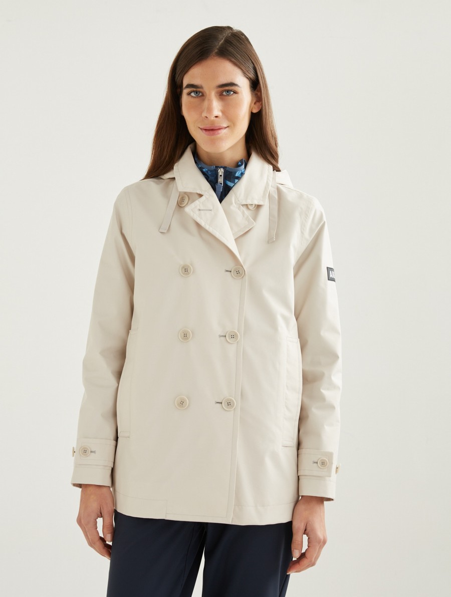 Aigle Gore-tex Kort Inspi Trenchcoat Dames Wit | DL334