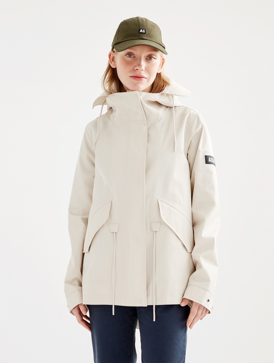 Aigle Iconic Kort Met Capuchon Fishtail Mtd Jassen Dames Wit | EE909