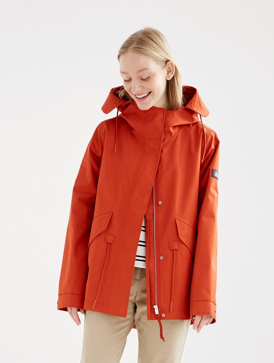 Aigle Iconic Kort Met Capuchon Fishtail Mtd Jassen Dames Oranje | RW438
