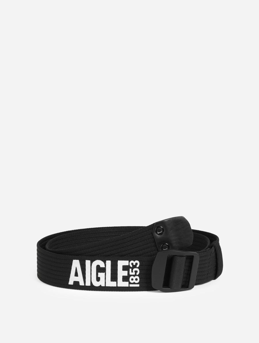 Aigle Iconic With Logo - Metal Gesp Riemen Heren Zwart | GQ167