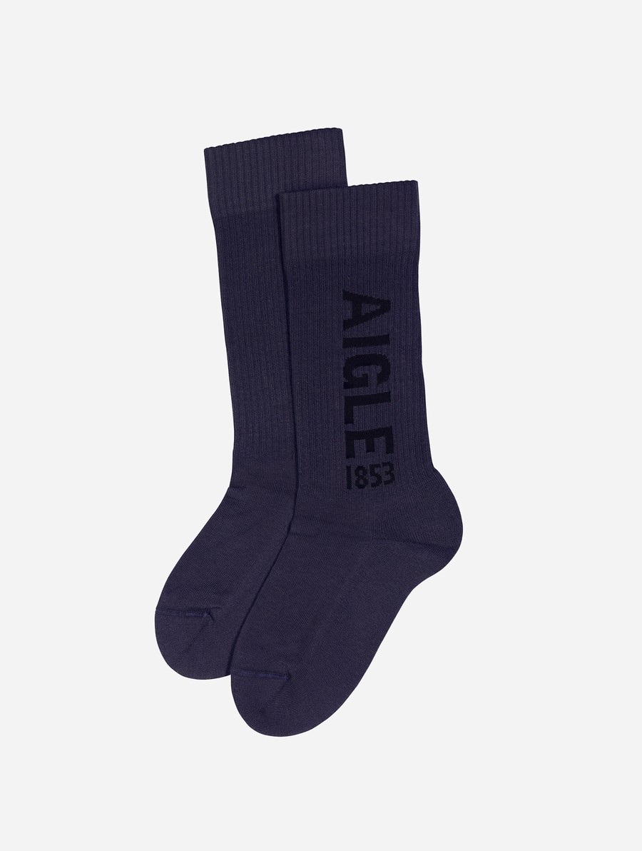 Aigle Jacquard Sokken Heren Donkerblauw | PA117