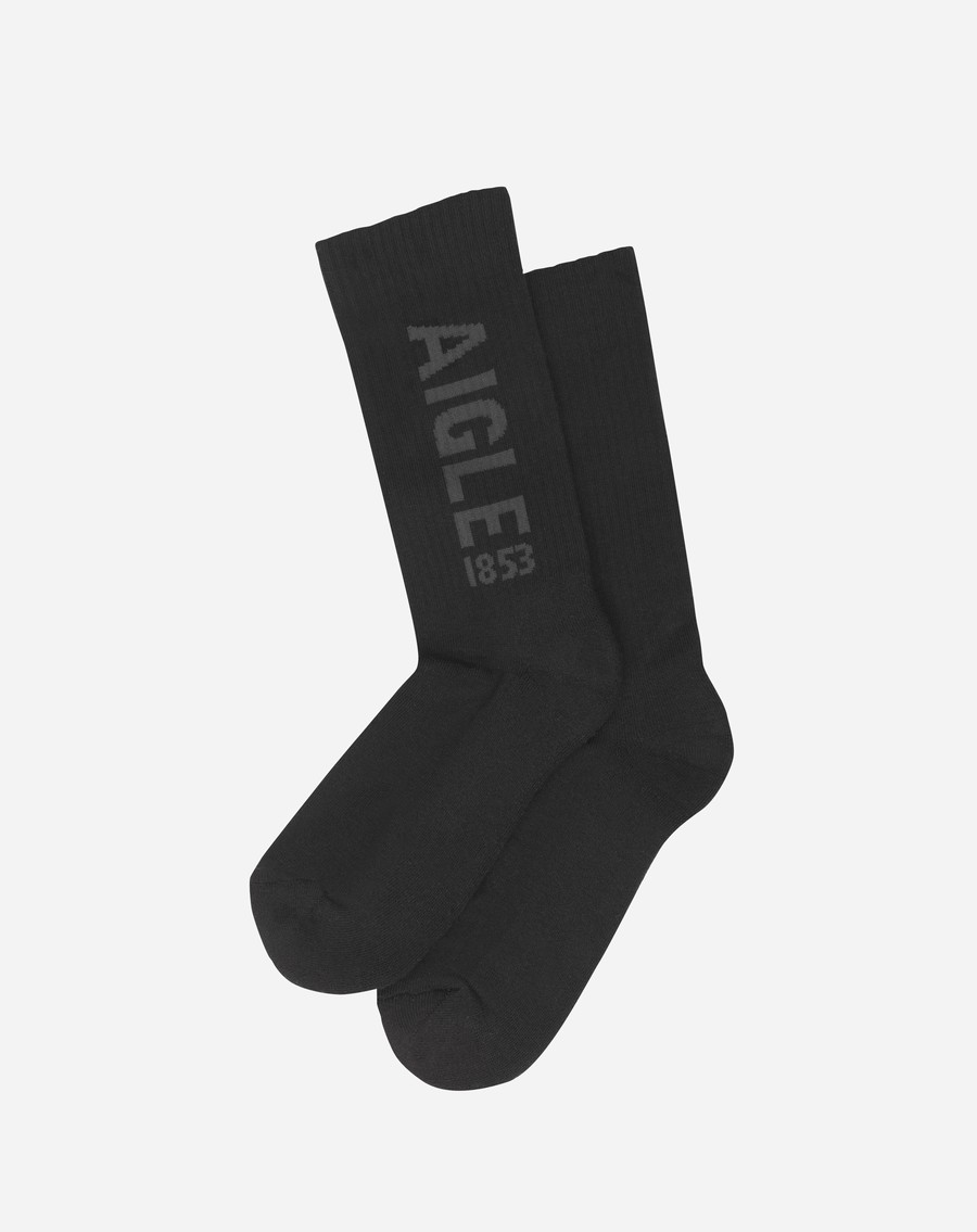 Aigle Jacquard Sokken Heren Zwart | RE270