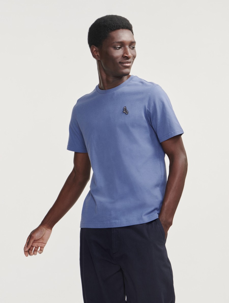 Aigle Jersey Crew Neck T-shirts Heren Blauw | XR773