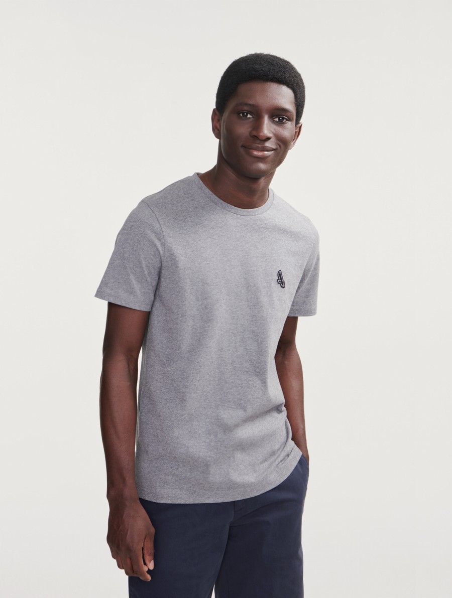 Aigle Jersey Crew Neck T-shirts Heren Grijs | SW665