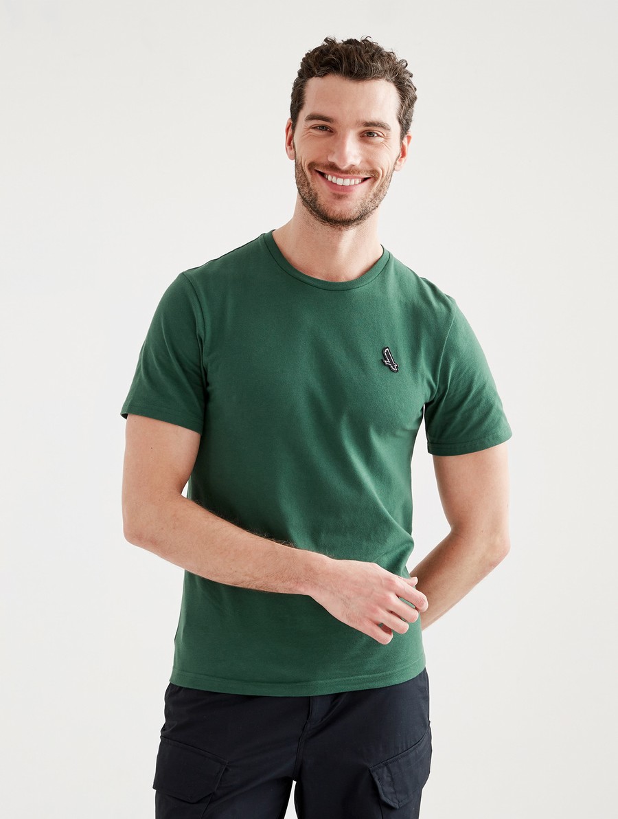 Aigle Jersey Crew Neck T-shirts Heren Groen | UV623