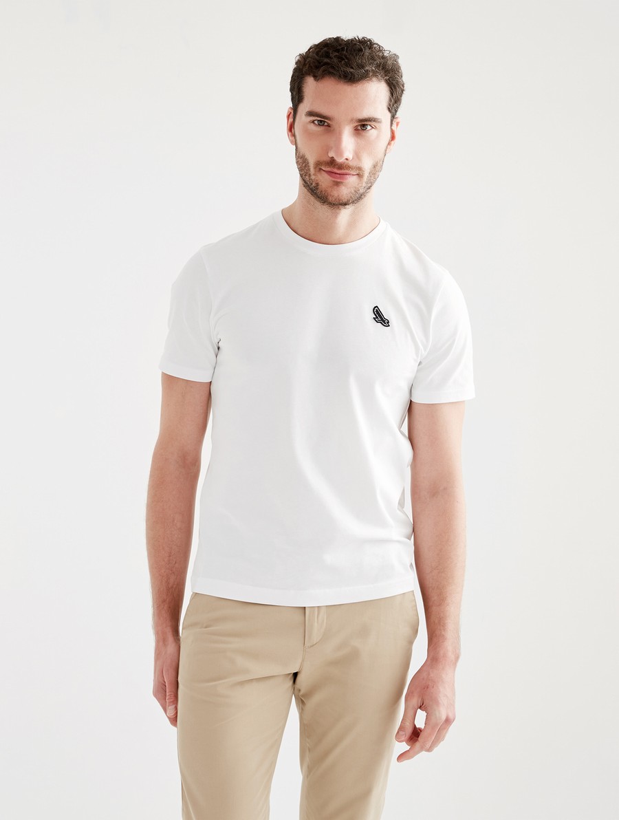 Aigle Jersey Crew Neck T-shirts Heren Wit | WO869