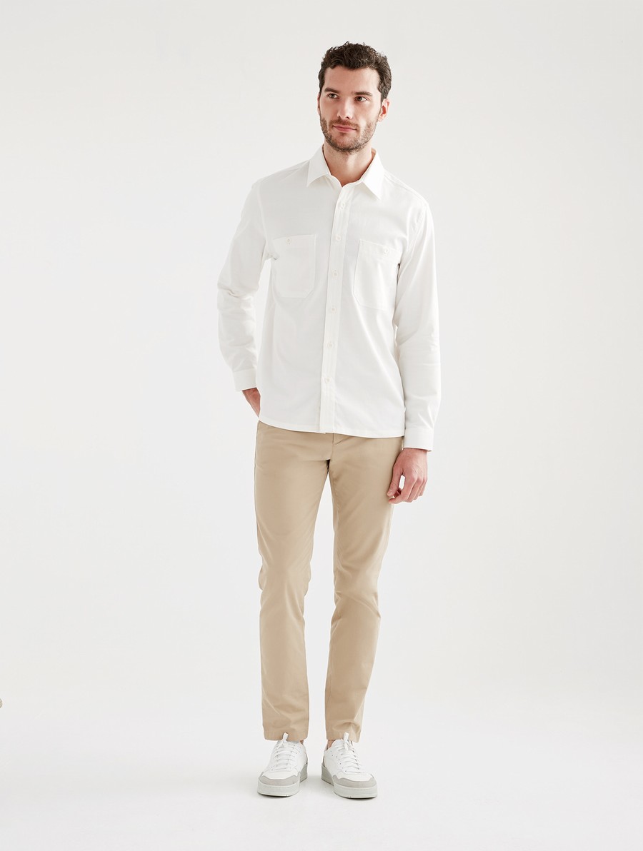Aigle Katoenen/Linen Long Sleeve Overhemd Heren Wit | KD395