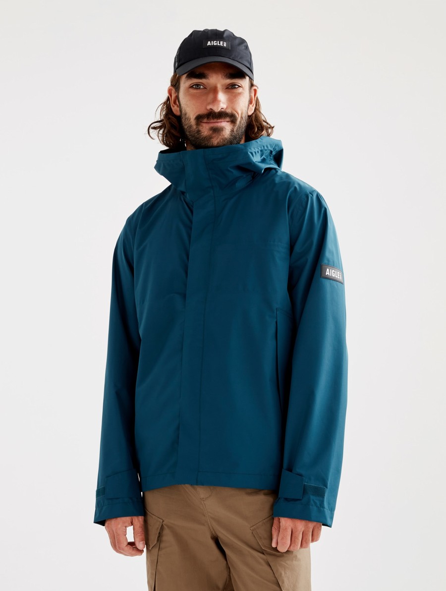Aigle Kort Met Capuchon Mtd Jassen Heren Turquoise | QW648