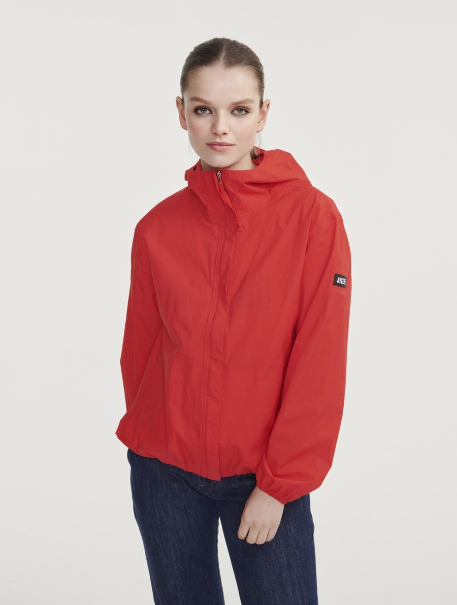 Aigle Kort Mtd Waterdichte Jassen Dames Rood | RB078