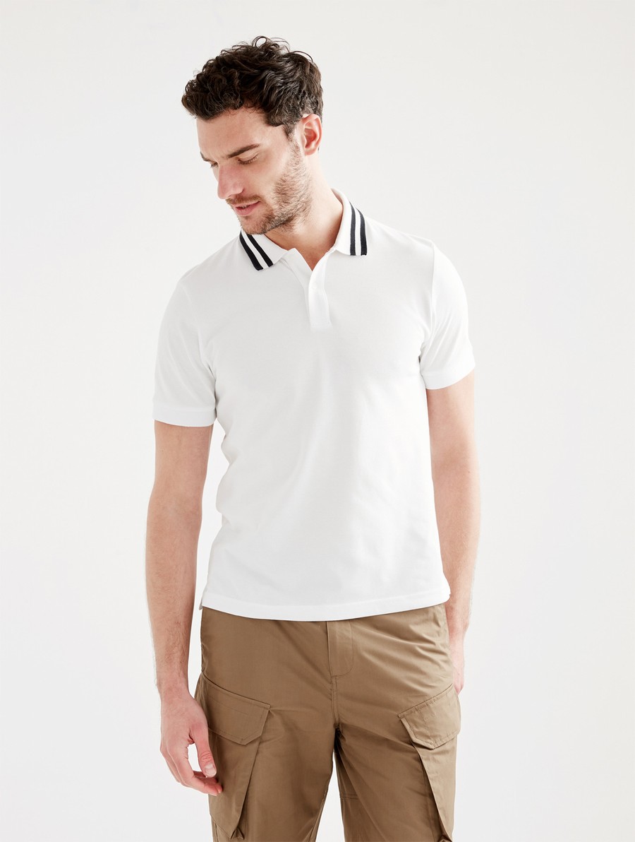 Aigle Kort Sleeve Double-band Collar Poloshirt Heren Wit | AT680