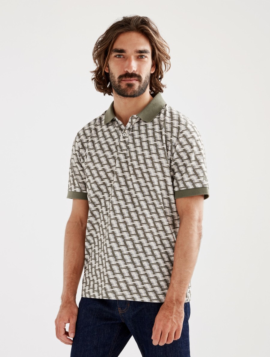 Aigle Kort Sleeve Monogrammed Poloshirt Heren Olijfgroen | UL024