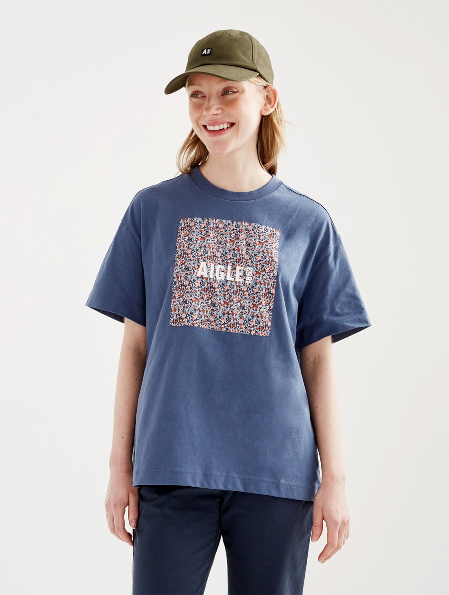 Aigle Kort-sleeved Liberty & Print T-shirts Dames Blauw | MO742