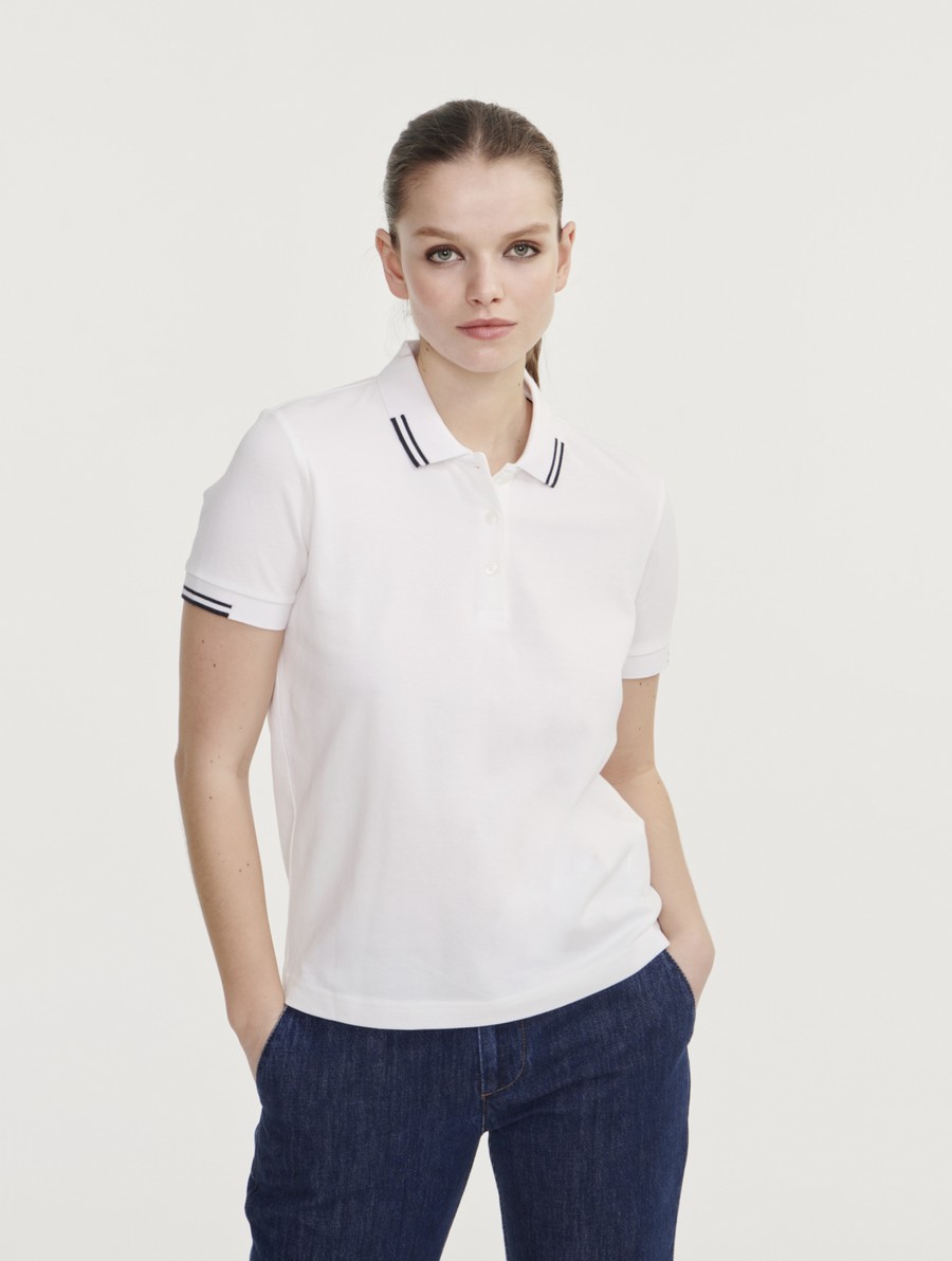 Aigle Kort-sleeved Piqué Poloshirt Dames Wit | DF721