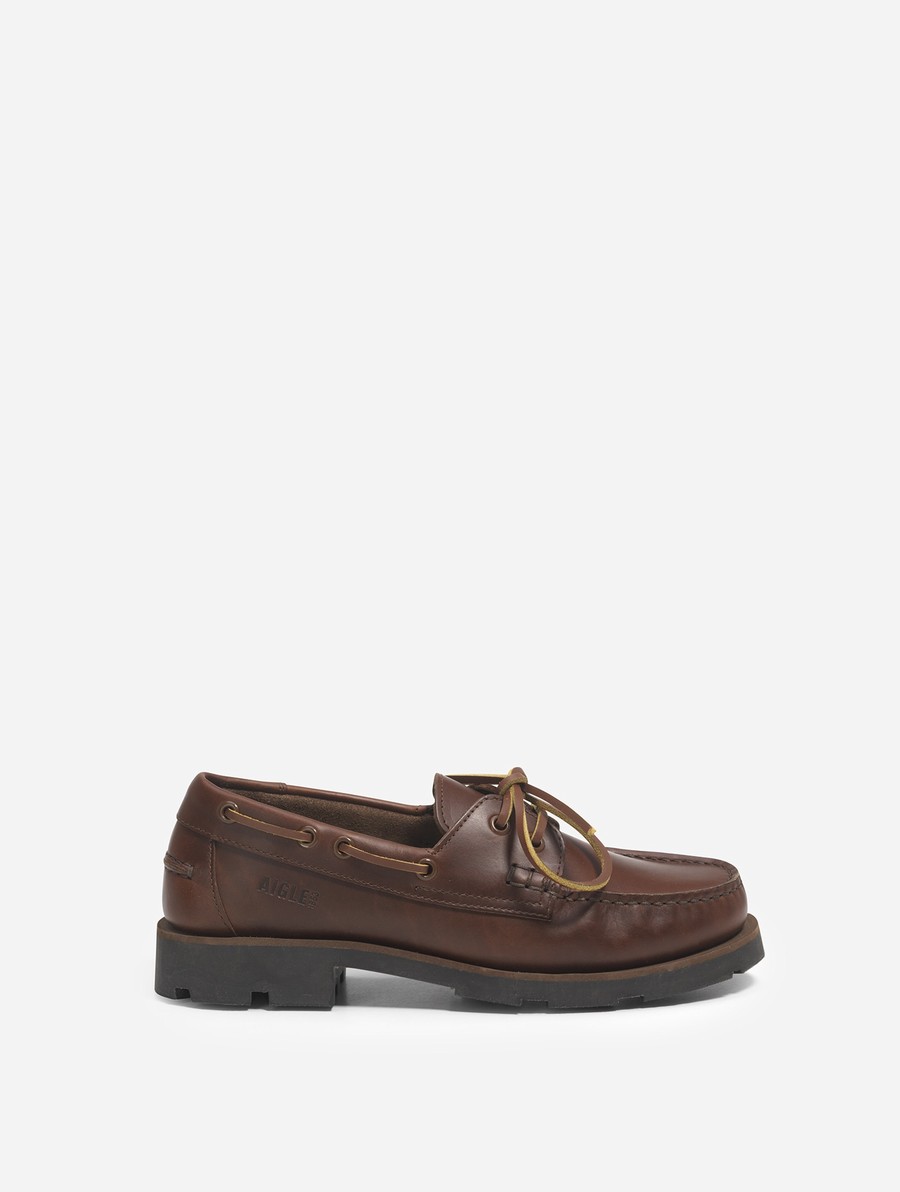 Aigle Leren On Our Iconic Timeless Outsole Bootschoenen Heren Bruin | YX936