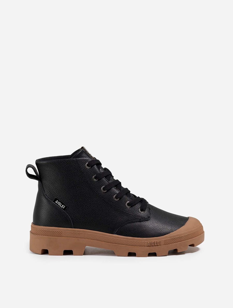 Aigle Leren Wandelschoenen Dames Zwart | WI330
