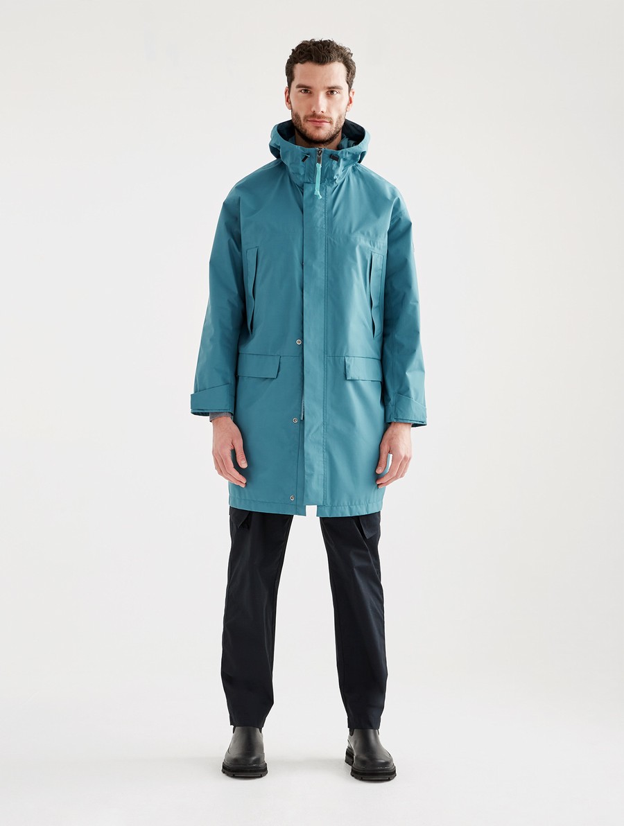 Aigle Long Double Met Capuchon Gore-tex Paclite Parka Heren Turquoise | VE554