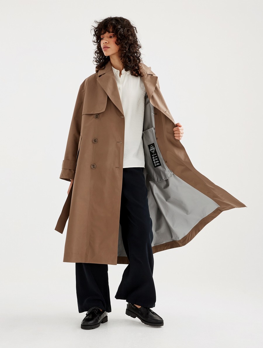 Aigle Long Gore-tex Paclite Trenchcoat Dames Bruin | GN586