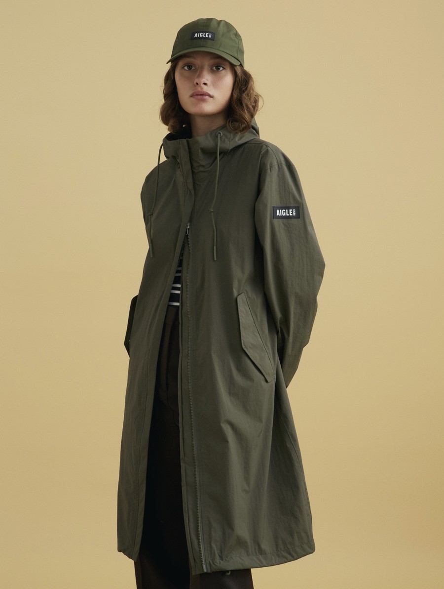 Aigle Long Hood Mtd Parka Dames Groen | IR595