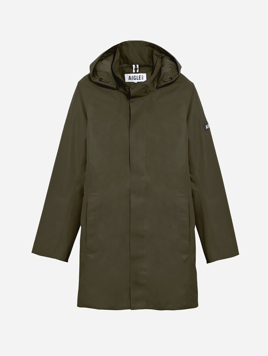 Aigle Long Met Capuchon Gore-tex Parka Heren Olijfgroen | BN814
