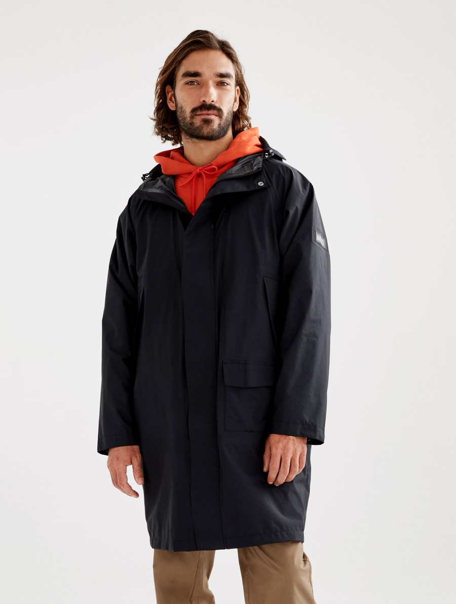 Aigle Long Met Capuchon Mtd Jassen Heren Zwart | HE175