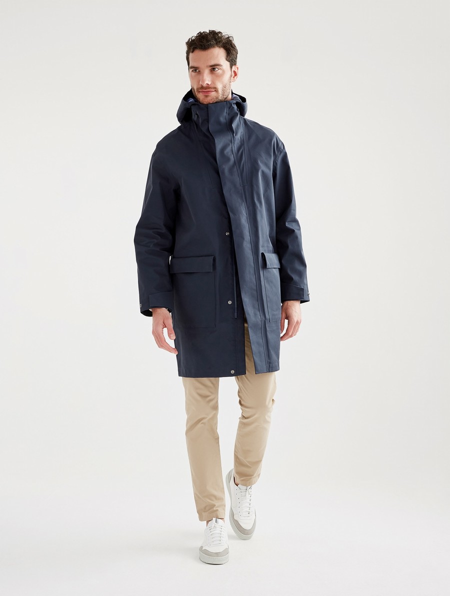 Aigle Long Met Capuchon Mtd Parka Heren Donkerblauw | ZM782