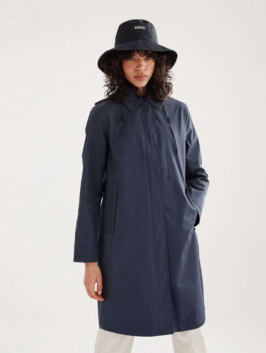 Aigle Long Mtd Met Capuchon Parka Dames Donkerblauw | FP584
