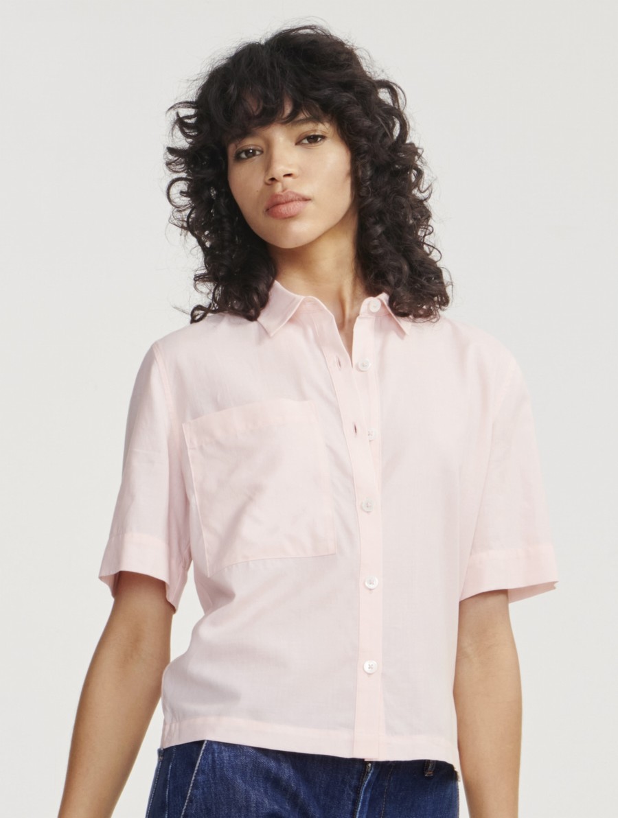 Aigle Loose Fit Kort-sleeved Overhemd Dames Roze | RG464