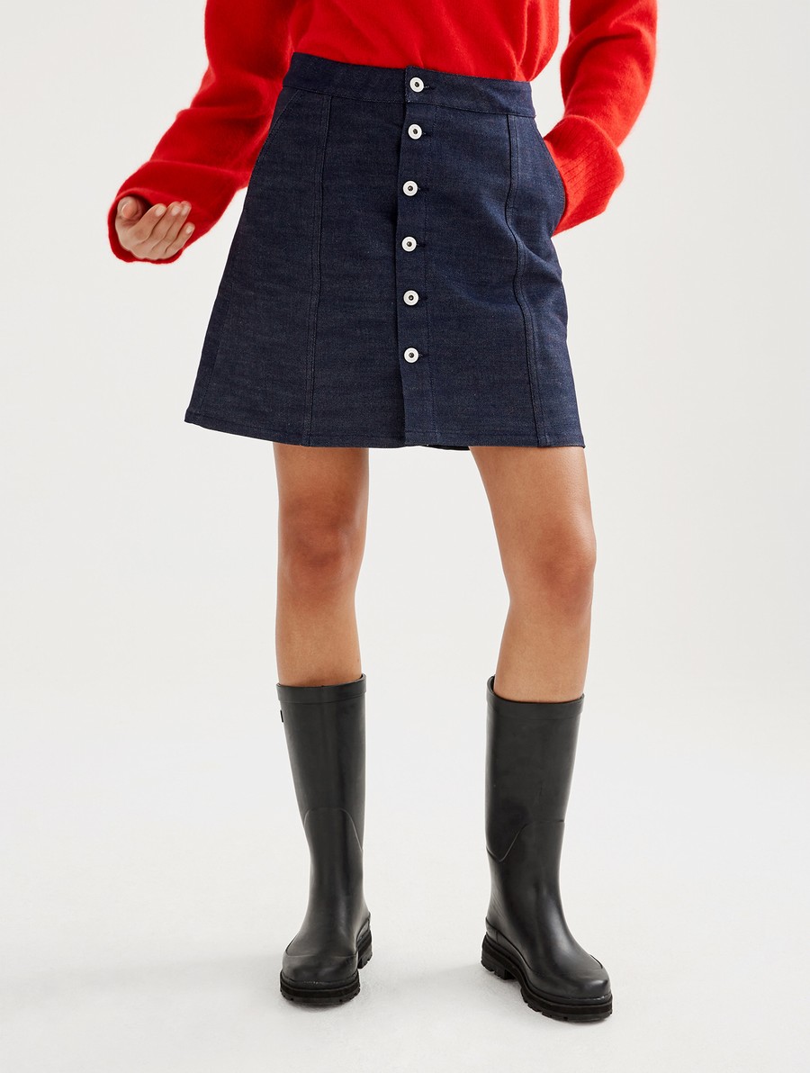 Aigle Made In France Kort Denim Rokken Dames Donkerblauw | GJ689