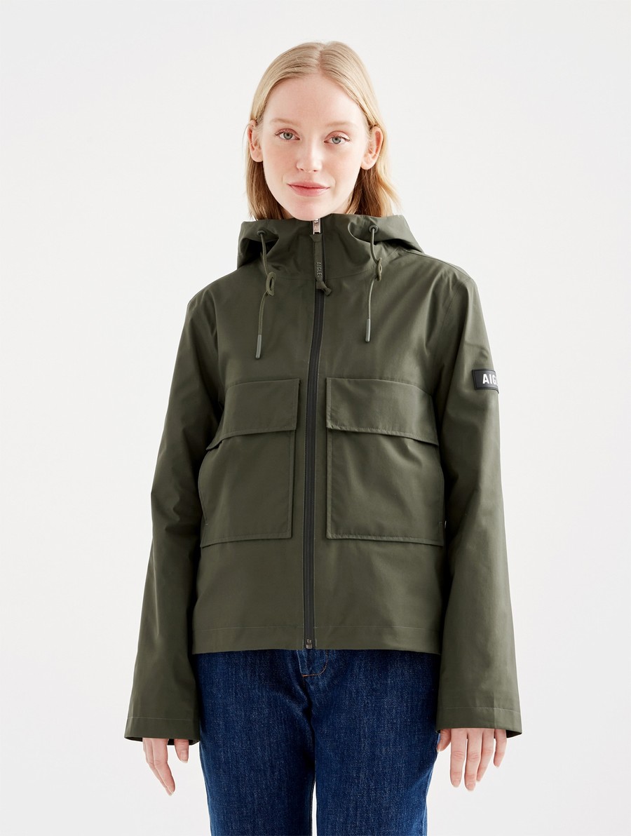 Aigle Met Capuchon Kort Gore-tex Jassen Dames Groen | AG359