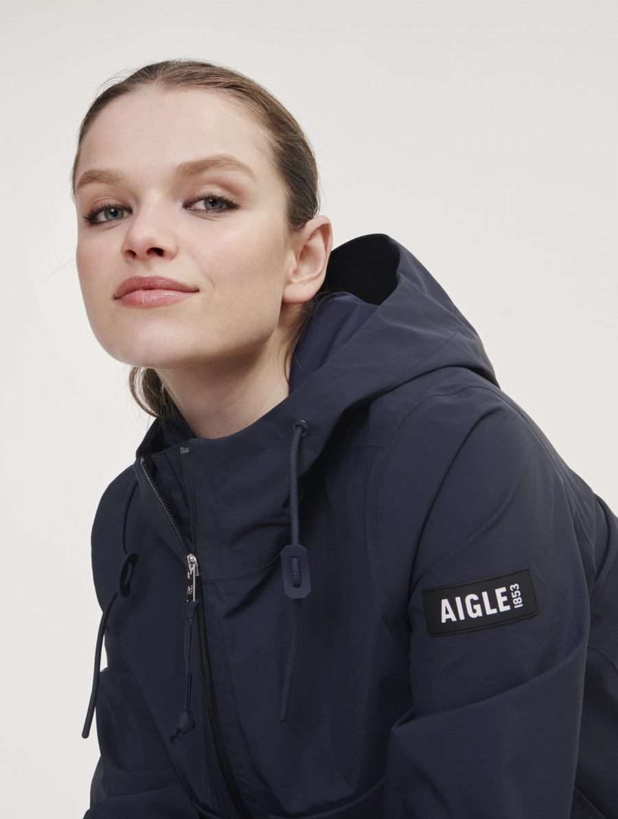 Aigle Met Capuchon Kort Gore-tex Jassen Dames Donkerblauw | GS603