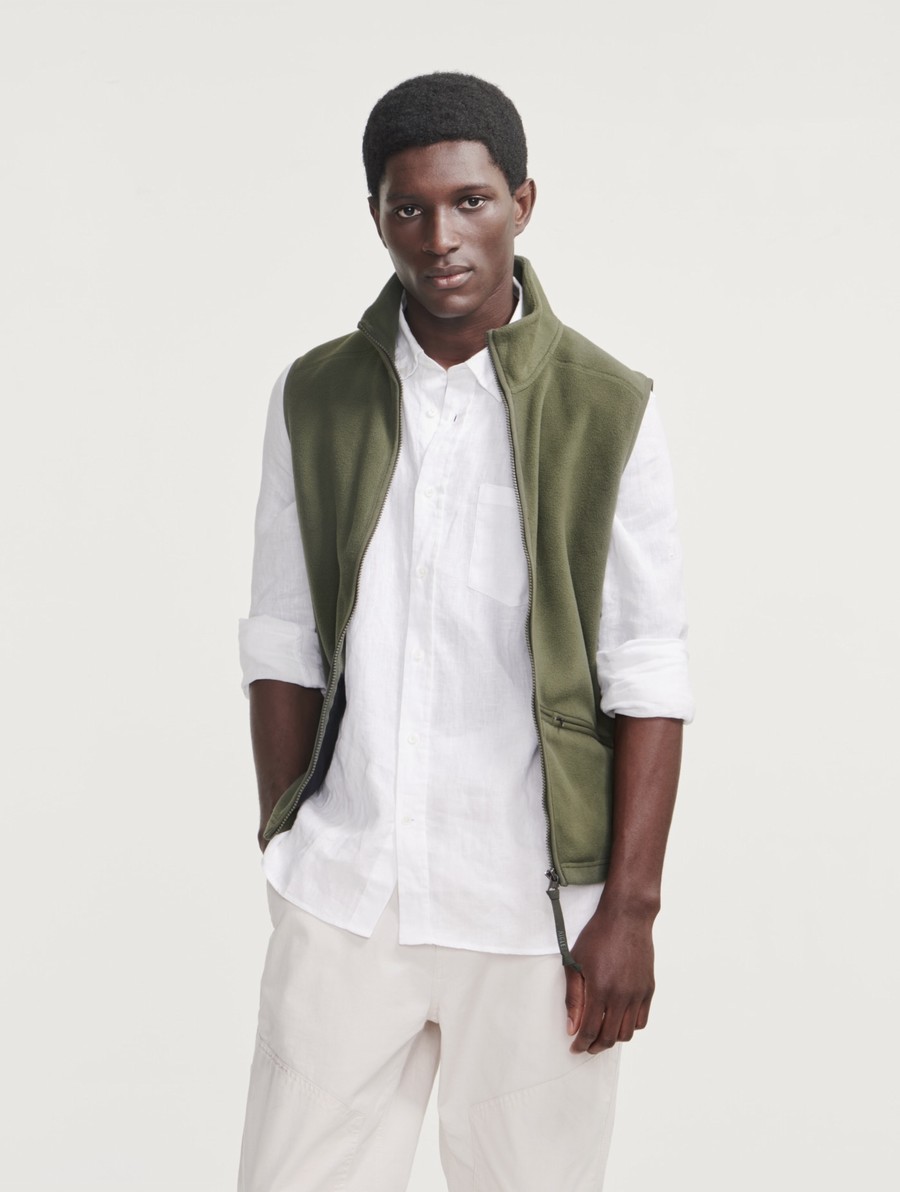 Aigle Microfibre Mouwloos Fleece Gilet Heren Olijfgroen | DN979