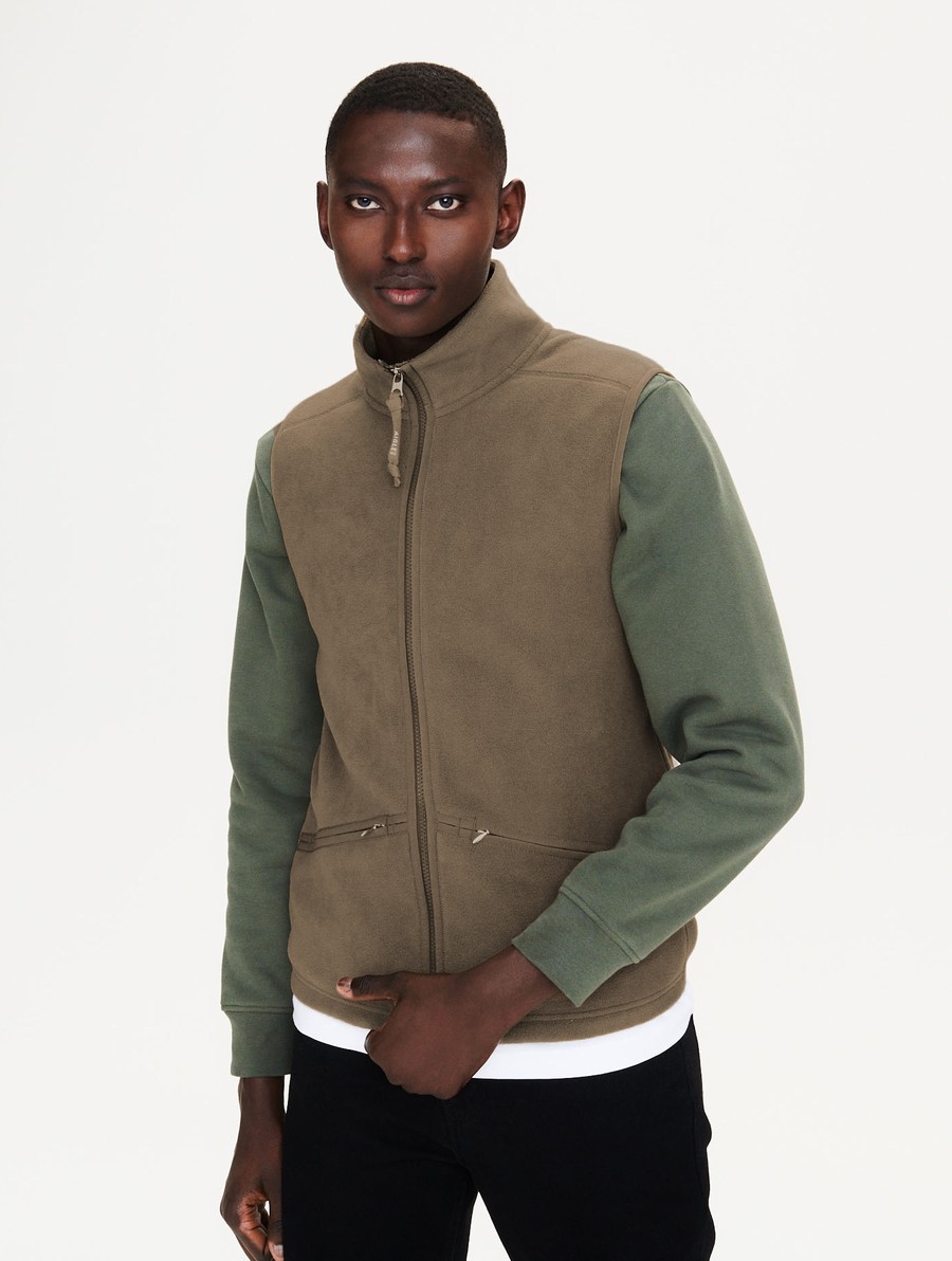 Aigle Microfibre Mouwloos Fleece Gilet Heren Bruin | RZ964