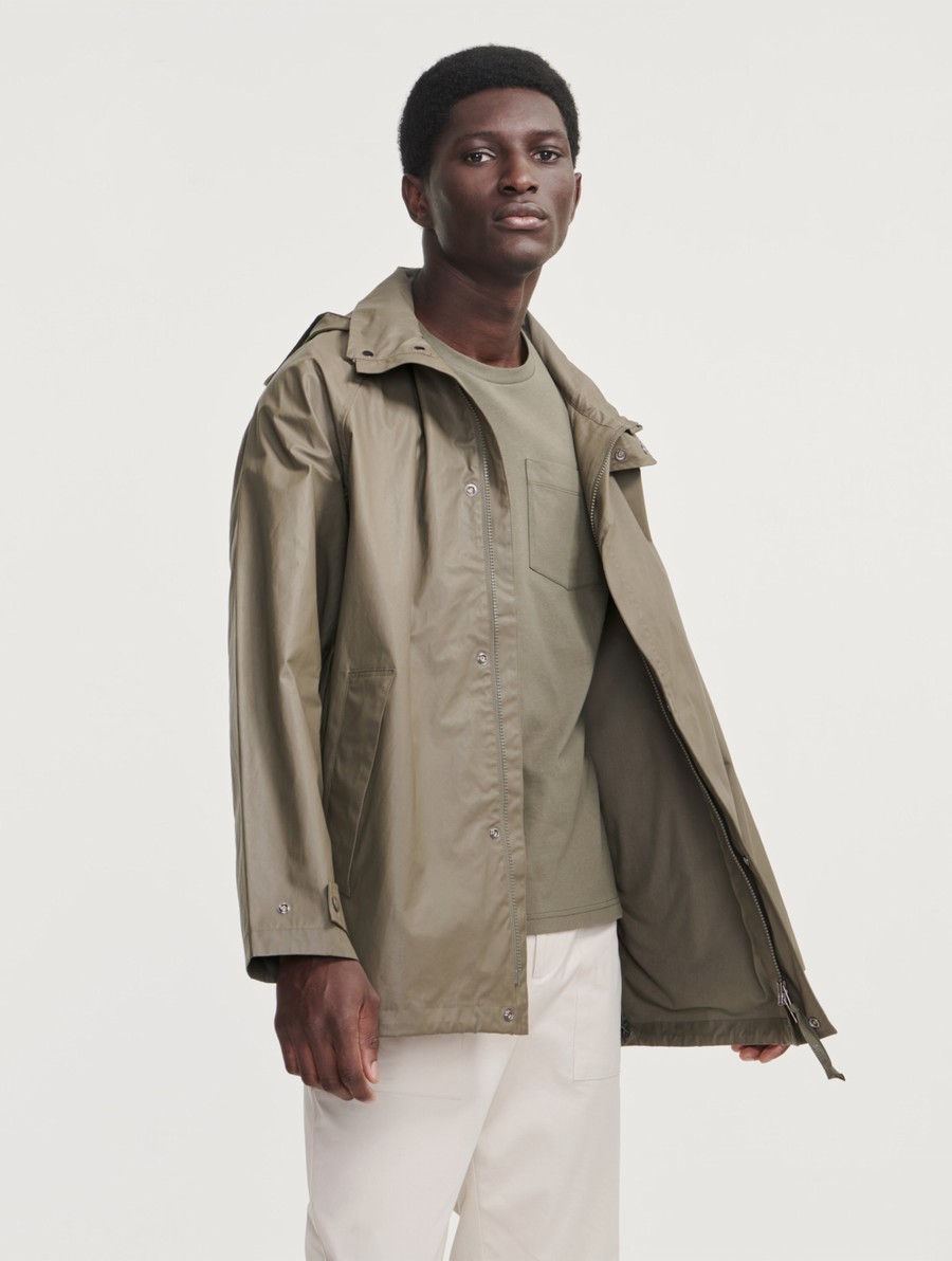 Aigle Mid-length Met Capuchon Coated Jassen Heren Zwart | KA891