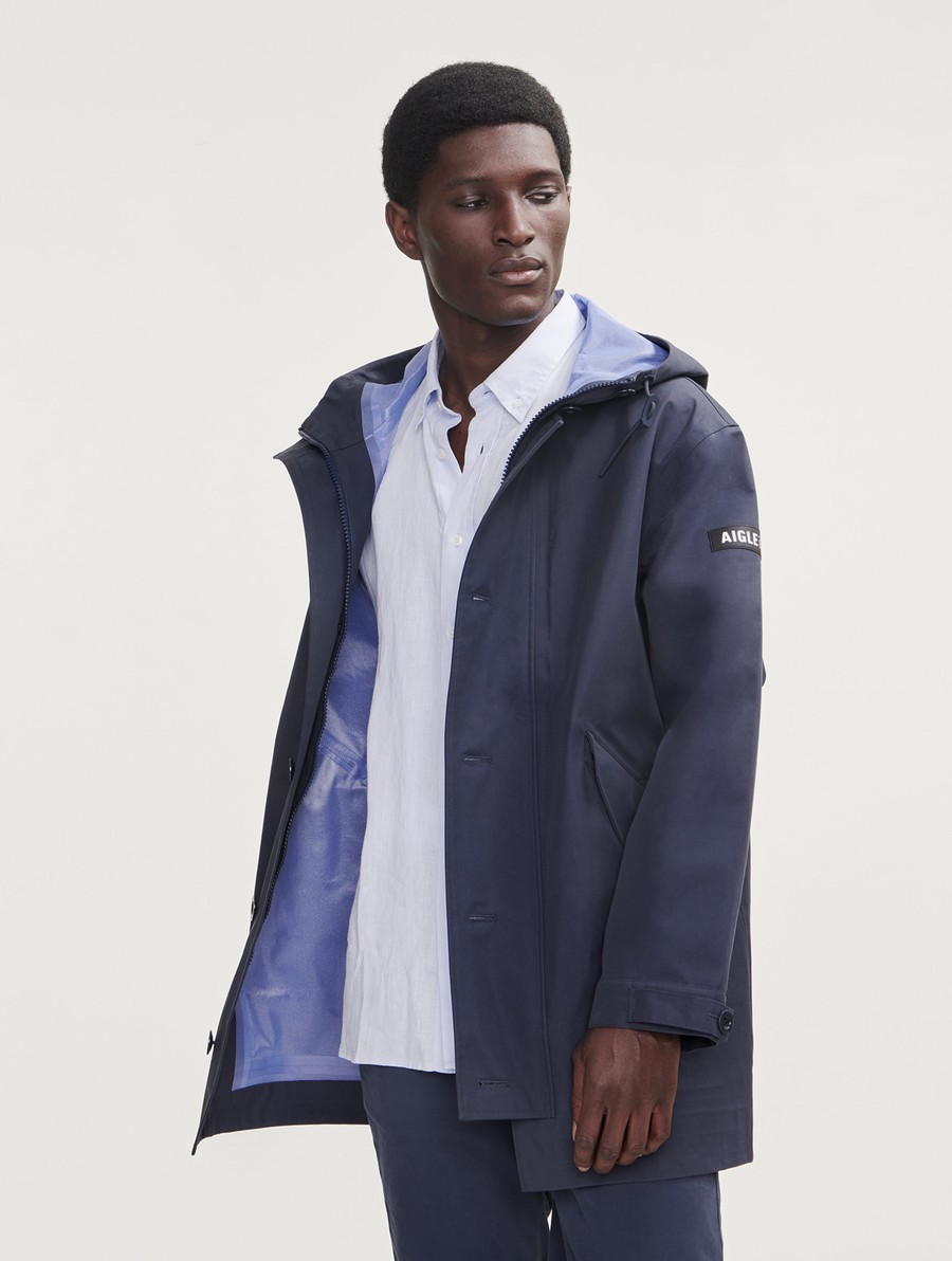 Aigle Mid-length Met Capuchon Mtd Parka Heren Donkerblauw | BE485