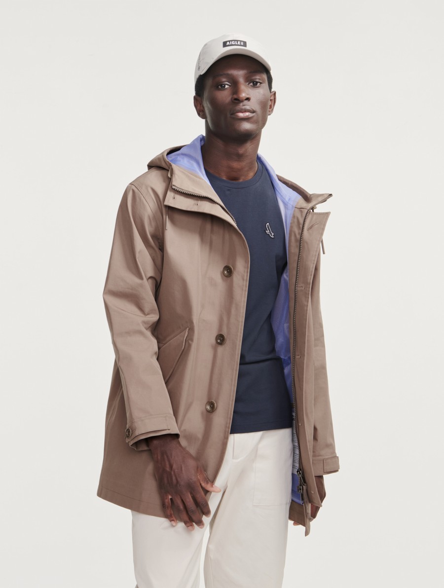 Aigle Mid-length Met Capuchon Mtd Parka Heren Bruin | FG137