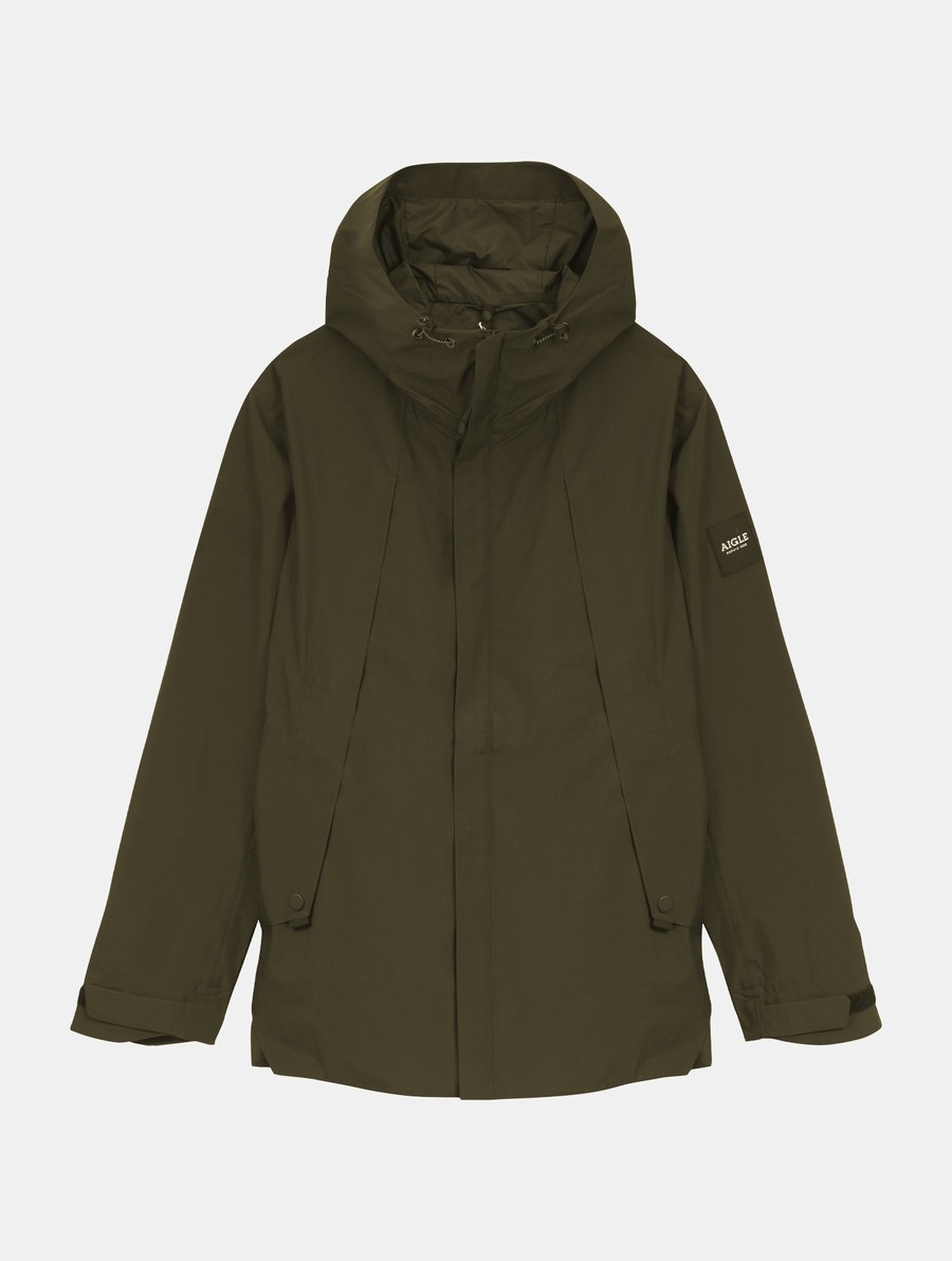 Aigle Mid-length Mtd Met Capuchon Parka Heren Olijfgroen | BP911