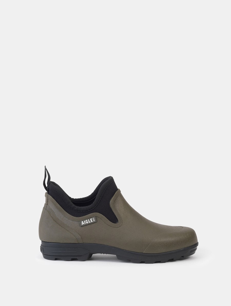 Aigle Mixed Fabric Enkellaars Heren Olijfgroen | EK567