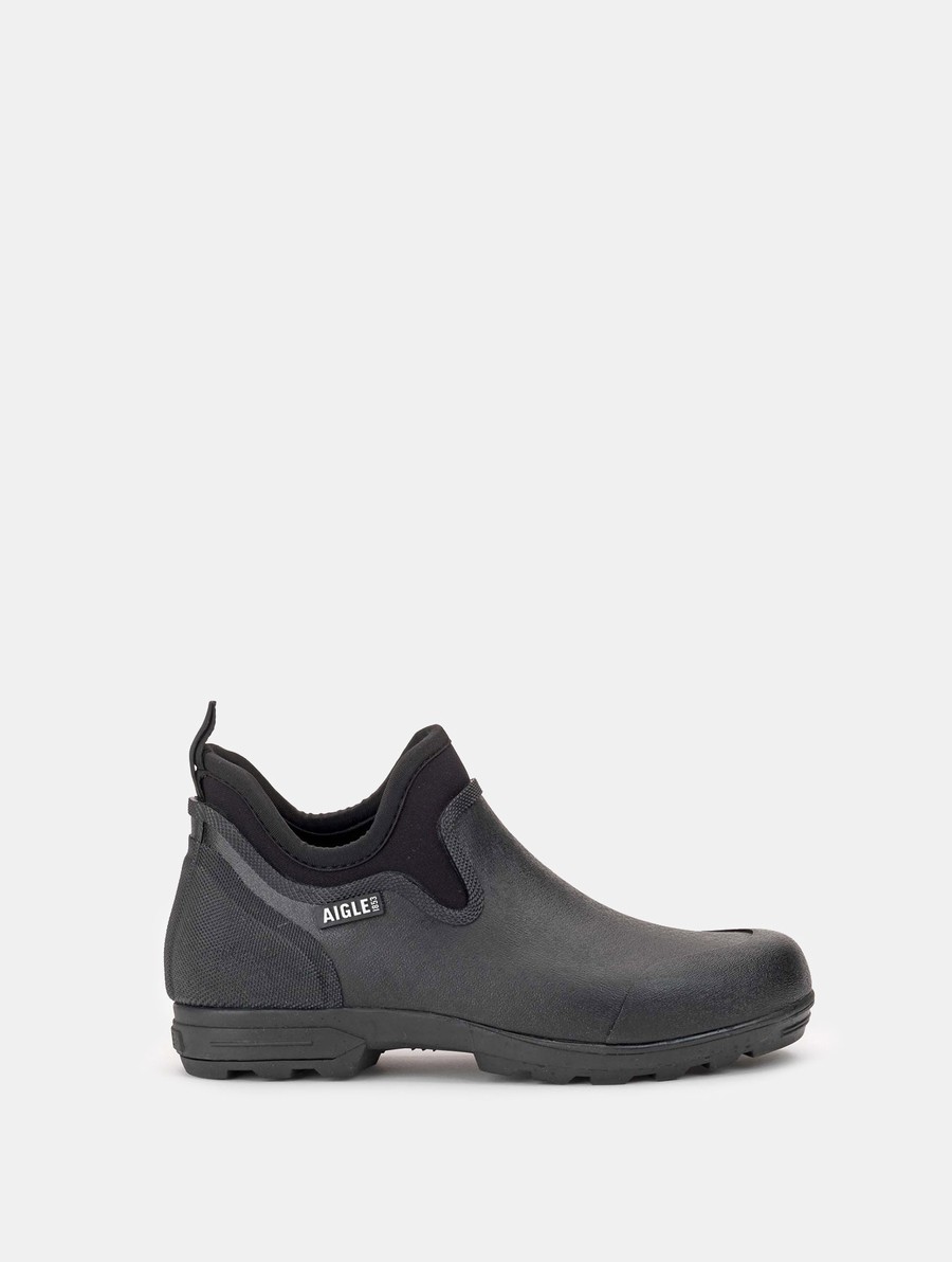 Aigle Mixed Fabric Enkellaars Heren Zwart | PO381