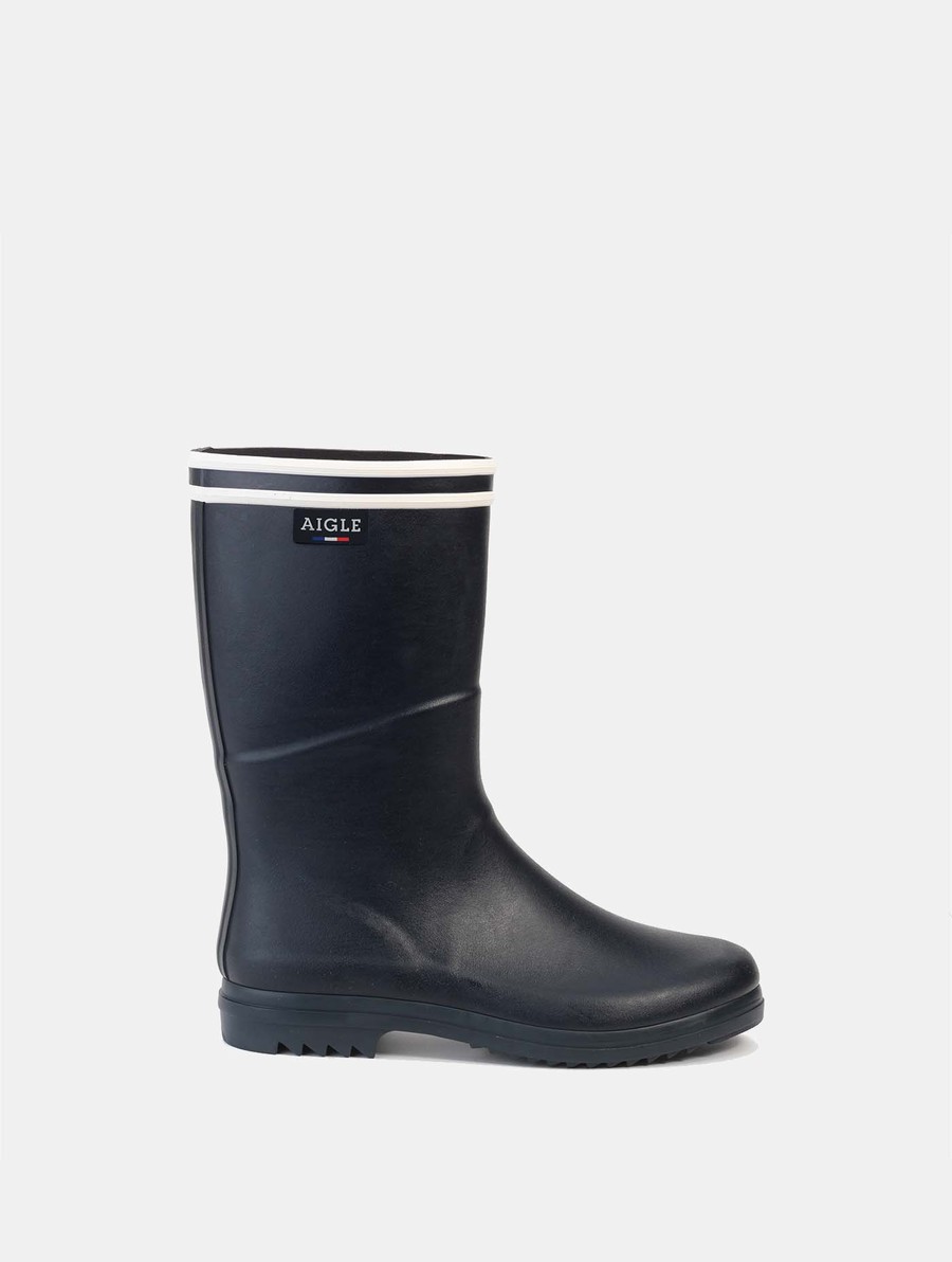 Aigle Notched Sol Regenlaarzen Dames Donkerblauw | GN162