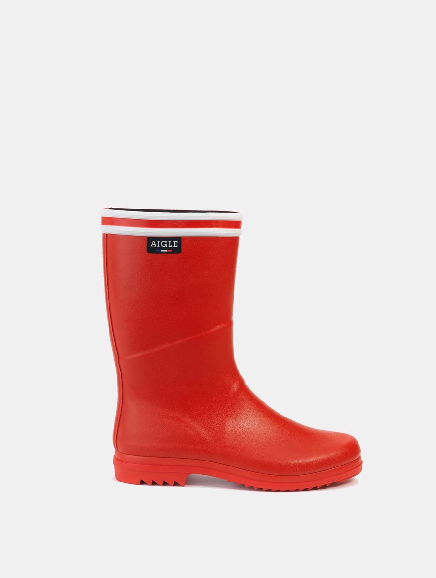 Aigle Notched Sol Regenlaarzen Dames Rood | NS279