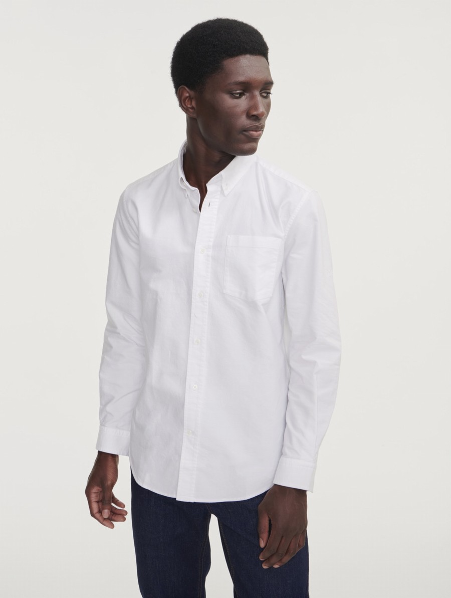 Aigle Oxford Long Sleeve Overhemd Heren Wit | QG822
